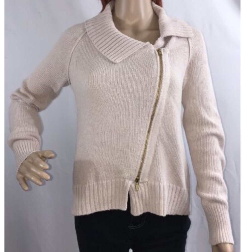 J. Crew Side Zip Sweater Small Jacket Beige